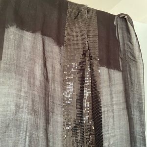 Black sequin sheer dressy scarf